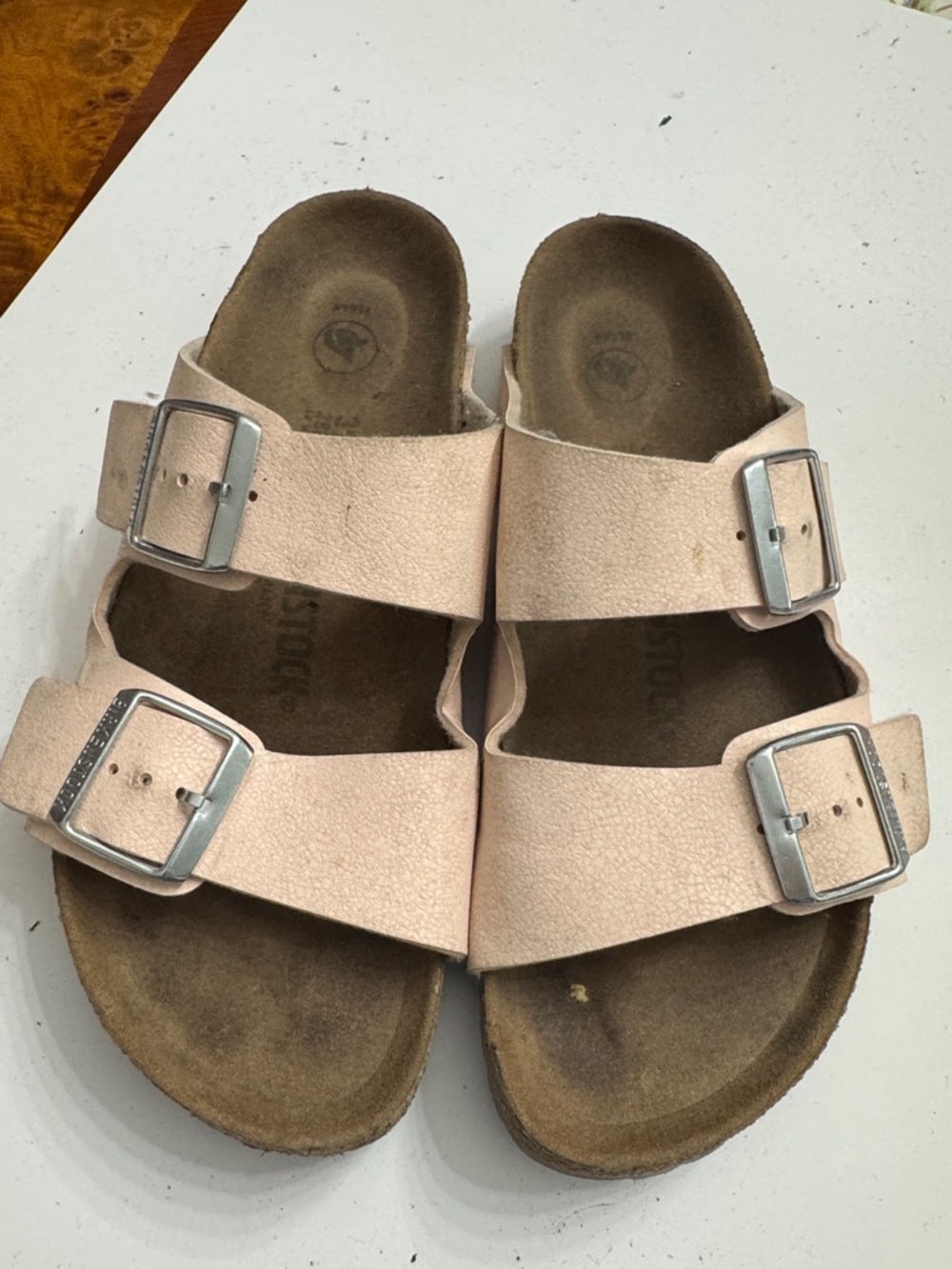 Birkenstock Double-Buckle Slide Slipper  in Light Pink size 39
